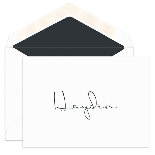 Signature Style Folded Note Cards - Raised Ink